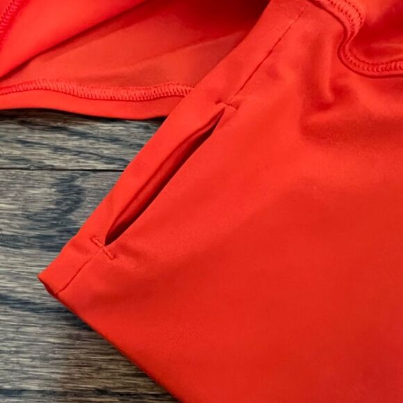 Lululemon UV Protection Fold-Over Running Long-Sleeve Shirt Solar Orange Size 4 - Picture 3 of 5